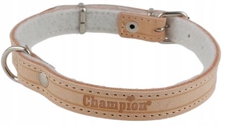 Polski producent Champion Obroża naturalna Skóra licowa 40cm/1,4cm Natural