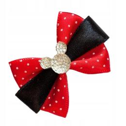 Ręcznie Robiona Kokardka dla psa Luxury Czerwona Minnie Style 4,5cm Spinka