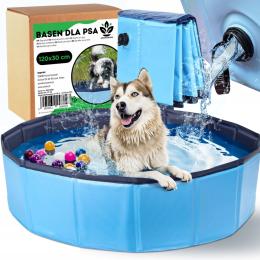 Duży Basen Dla Psa Zwierząt ogrodowy składany kojec kąpieli XL 120x30 cm