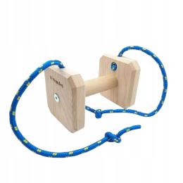Treningowy Aport drewniany Ipo dla psa 650g ze sznurkami