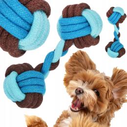 Zabawka Dla Psa Piłka Gryzak Szarpak 17cm Sznur Splot Bawełniana Lina Aport