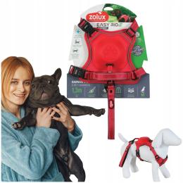 Szelki Dla Psa Roz M Czerwone System Zintegrowanej Smyczy Przysmak Łosoś