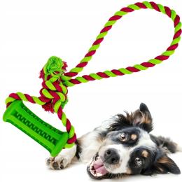 Zabawka dla psa szczeniaka Sznur z Gryzakiem Dentystycznym szarpak Zębatka