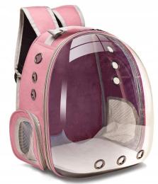 Transporter Plecak Torba Dla Kota Psa Przezroczysty Różowy Bezpieczny