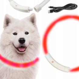Obroża Świecąca Led Dla Psa I Kota z regulacją 70 cm Usb