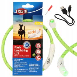 Obroża Psa 45 cm Świecąca Ciemności Led Odblask Regulowana Wodoodporna Usb