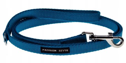 Pazurem Szyte smycz tradycyjna miejska 15mm 1,5cm 3m turkusowa pp