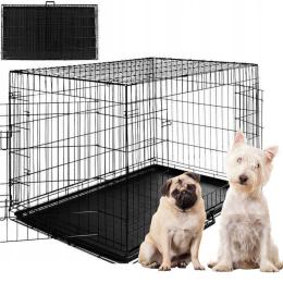 Duża Klatka Kojec Metalowy Kennelowa Dla Psów Psa Kota Zwierząt 61x42x49CM