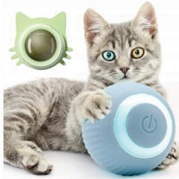 Uciekająca Piłka Dla Kota Interaktywna Led Wibracje Niebieska Kocimiętka