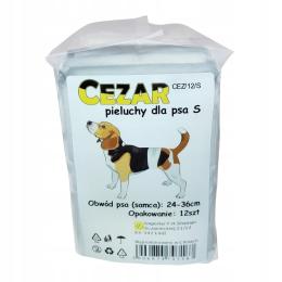 Cezar Pampersy pieluchy dla psa samca S 12 szt. obwód samca 24-36 cm