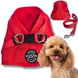 Szelki Step In dla Małego psa oddychające Benxi Smycz czerwony M