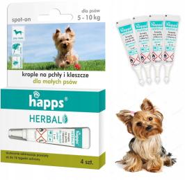 Happs Krople Na Pchły Kleszcze Dla Małych Psów [5-10KG] Długie Działanie