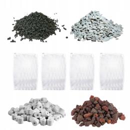 Wkłady Do Flitra Węgiel Aktywny Bioceramika Zeolit Lawa 4 x 1L 4 Siatki