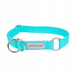 Amiplay Samba Obroża półzaciskowa M 25 40 x 2 cm turkusowa dla psa