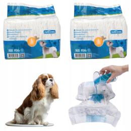 Pampersy Pieluchy dla psa Suczki L 5-8kg 31-51cm Nobleza 49 x 33 cm 24 szt.