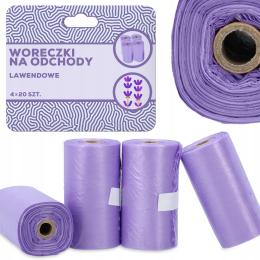 80x Woreczki na Psie Odchody Worki Kupy Psów Torebki Zapachowe Lawendowe