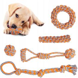 Zestaw Szarpaków Zabawek Dla Psa Psów Szarpak Sznur Piłka Gryzak 5 Sztuk