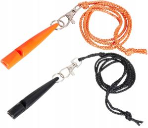 Gwizdek dla psa wysokotonowy plastikowy ze smyczą