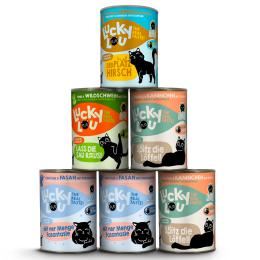 Lucky Lou Adult, pakiet mieszany, 6 x 400 g - Pakiet mieszany z dziczyzną (4 warianty)