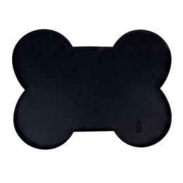 TIAKI podkładka pod miskę w kształcie kości, czarna - Dł. x szer. x wys.: 51 x 38 x 1 cm