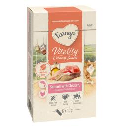 Feringa Vitality Creamy Snacks - Łosoś z kurczakiem, 12 x 10 g
