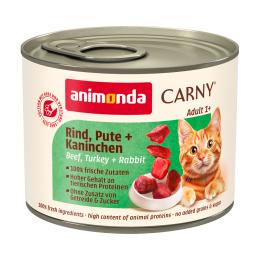 animonda Carny Adult, 6 x 200 g - Wołowina, indyk i królik