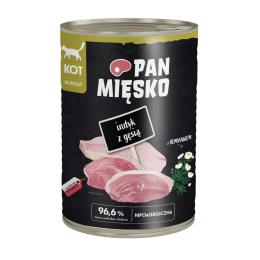 Korzystny pakiet Pan Mięsko Cat, 24 x 400 g - Indyk z gęsią