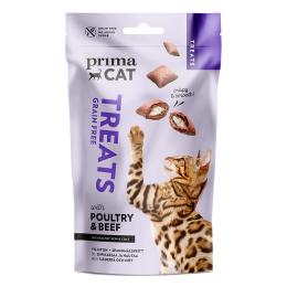 PrimaCat Crunchy Treats Skin & Coat, drób i wołowina - 4 x 40 g