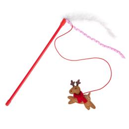 TIAKI wędka dla kota, renifer z piórami - 1 szt.