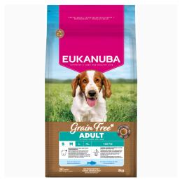 Eukanuba Grain Free Adult Small & Medium, ryby oceaniczne - 3 kg