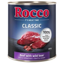 Megapakiet Rocco Classic, 24 x 800 g - Wołowina i mięso z dzika
