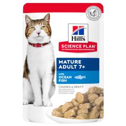 Hill's Science Plan Mature Adult 7+, ryba morska i kurczak - Ryba oceaniczna, 12 x 85 g