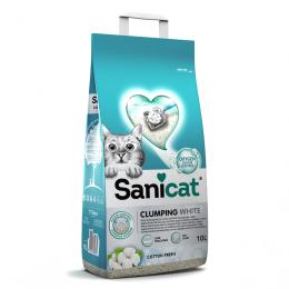 Sanicat żwirek zbrylający się, świeża bawełna - 2 x 10 l