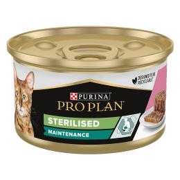 Megapakiet PURINA PRO PLAN, puszki, 48 x 85 g  - Sterilised, tuńczyk i łosoś