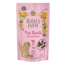 Rosie's Farm Puppy & Adult "Mini Hearts", cielęcina - 50 g