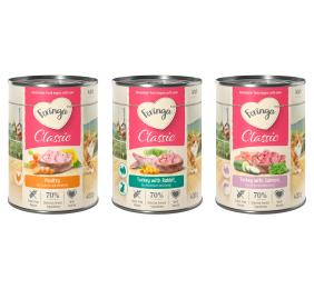 Feringa Classic Meat Menu, 6 x 400 g  - Pakiet mieszany 1 (Królik i indyk, drób, łosoś i indyk)