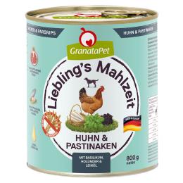 GranataPet Liebling's Mahlzeit, 6 x 800 g - Kurczak z pasternakiem