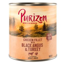 Purizon Adult, 6 x 800 g  - Wołowina Black-Angus i indyk z batatami i żurawiną