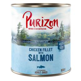 Purizon Original, 12 x 800 g  - Łosoś ze szpinakiem i kokosem