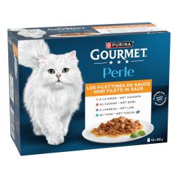 Gourmet Perle Wybór dań mieszanych, w sosie, 12 x 85 g - Wykwintne paski w sosie