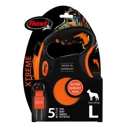 flexi Xtreme smycz taśmowa, pomarańczowa, 5 m - L: do 65 kg