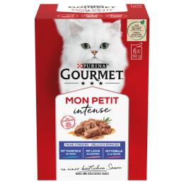 Pakiet mieszany Gourmet Mon Petit, 24 x 50 g - Tuńczyk, łosoś, pstrąg