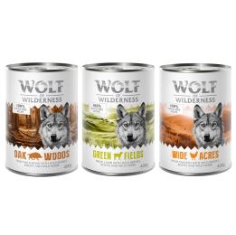 Mieszany pakiet próbny Wolf of Wilderness Adult - 6 x 400 g, puszki: dzik, kurczak, jagnięcina