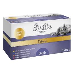Smilla Deluxe w musie / kawałeczki w sosie, 4 x 85 g - Pakiet mieszany: kawałeczki w sosie