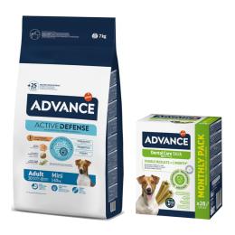 Advance: karma sucha, różne rodzaje + przysmak, 150 / 360 / 720 g gratis! - Mini Adult, 7 kg + Mini Sticks, 360 g