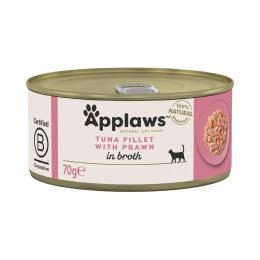 Applaws w bulionie, 6 x 70 g - Filet z tuńczyka z krewetkami