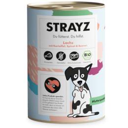 STRAYZ BIO, 6 x 400 g - Biołosoś z bioziemniakami, bioszpinakiem i biojagodami