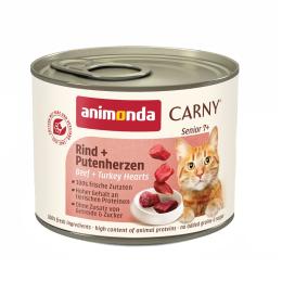 Korzystny pakiet animonda Carny Senior, 12 x 200 g - Wołowina z sercami indyczymi