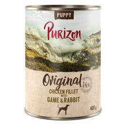 Purizon Puppy, 6 x 400 g - Filet z kurczaka z dziczyzną i królikiem