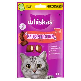 Whiskas Temptations, chrupiące poduszeczki - Wołowina, 8 x 60 g